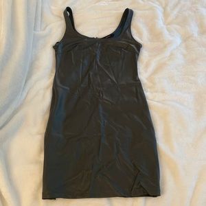 Faux leather bodycon tank dress